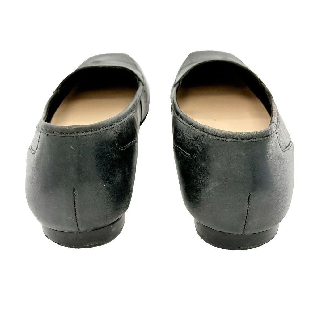 Enzo Angiolini Liberty Black Leather Slip On Loafers Square Toe Flats size 8M - Picture 5 of 9